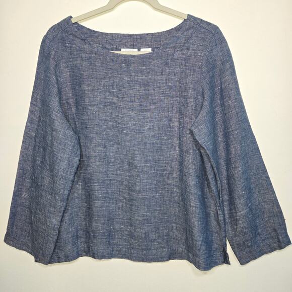 Sigrid Olsen Tops - Sigrid Olsen Blue Linen Women's Pullover Top. Size Medium